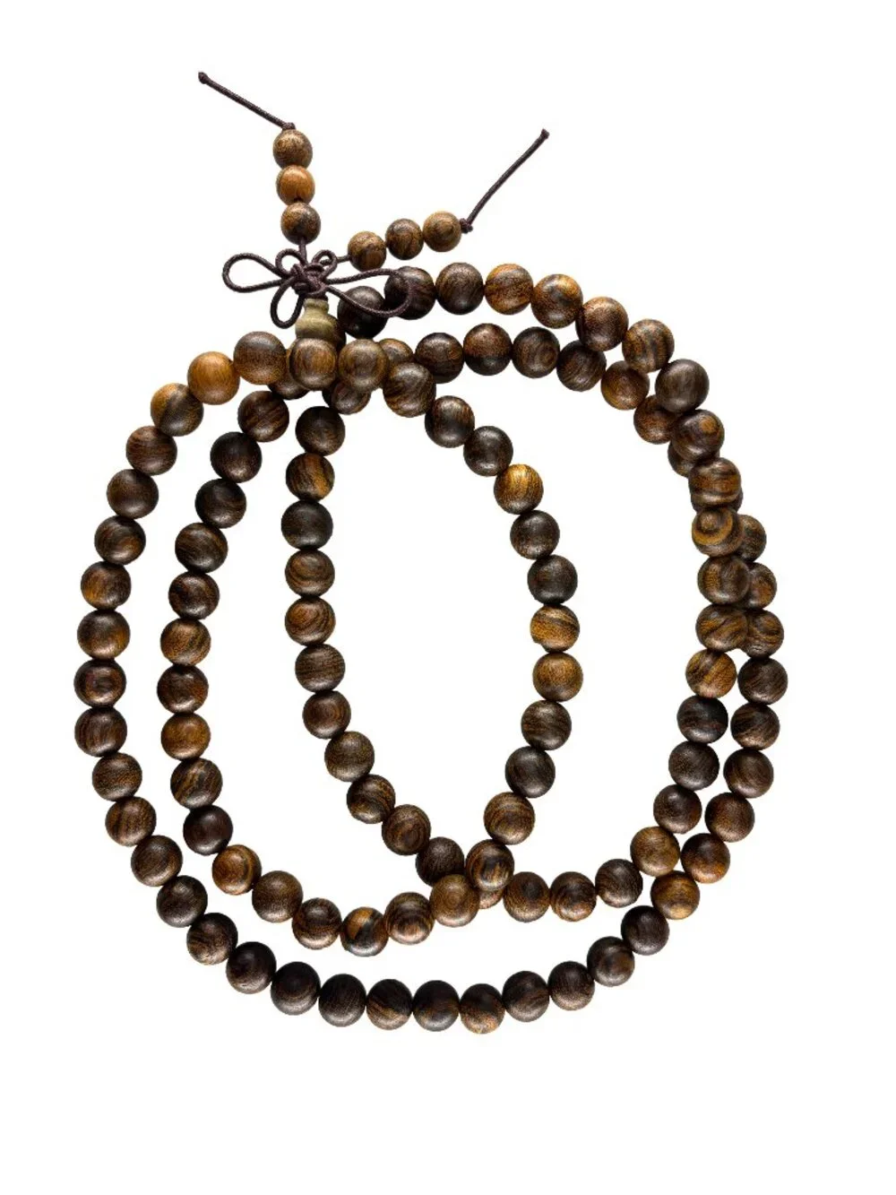 Natural Tiger Sandalwood 8mm 108 Beads Mala Necklace Bracelet 32.7g Wood